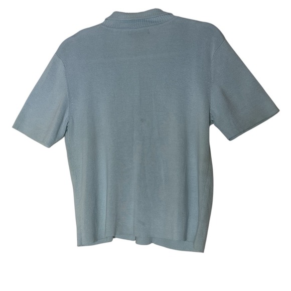 Koret Sweater Top Women's PXL Floral Embroidered  Button Up Stretch Short Sleeve - Picture 3 of 6